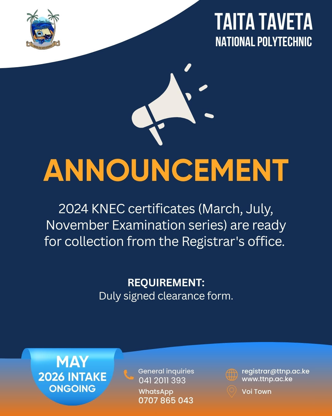 The 2024 KNEC Certificates are ready for collection