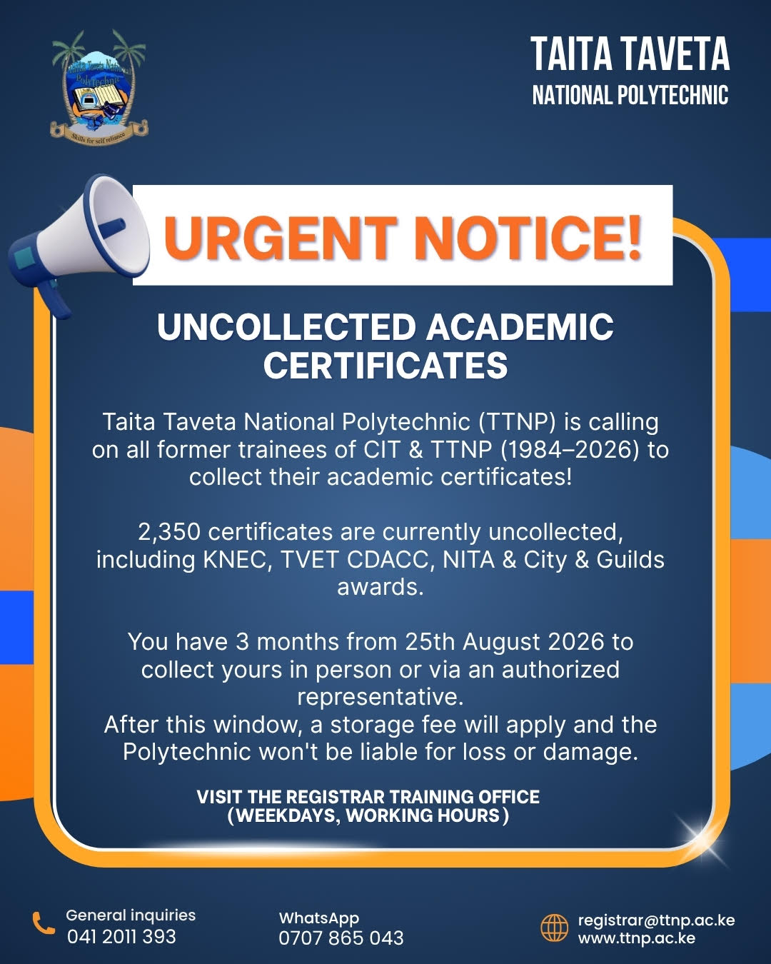 Uncollected Academic Certificates
